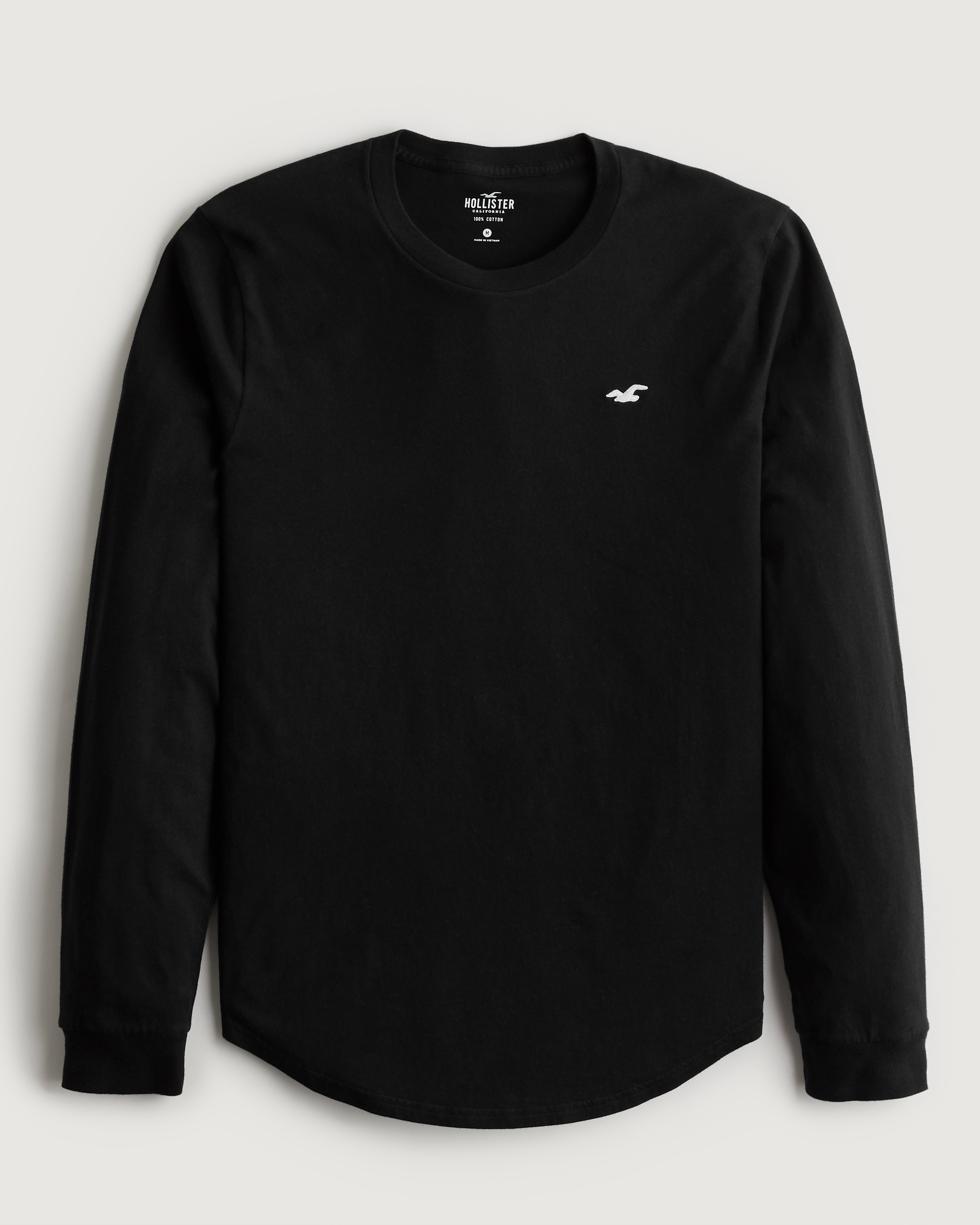 Hollister Curved Hem T-Shirt Black