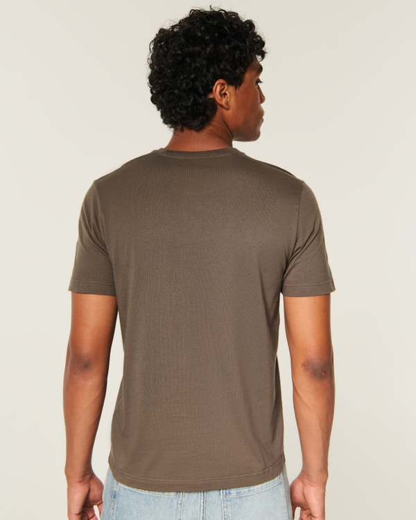 Cotton Crew Icon T-Shirt, Dark Brown view 2