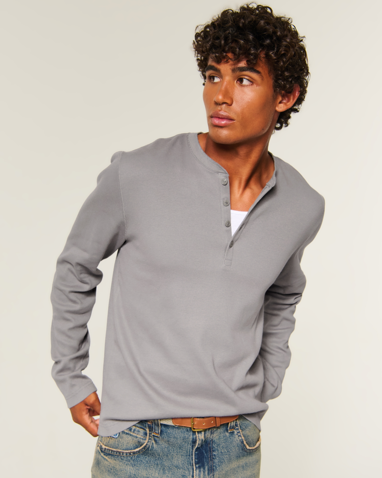 メンズ リブヘンリーシャツ | メンズ トップス | HollisterCo.com