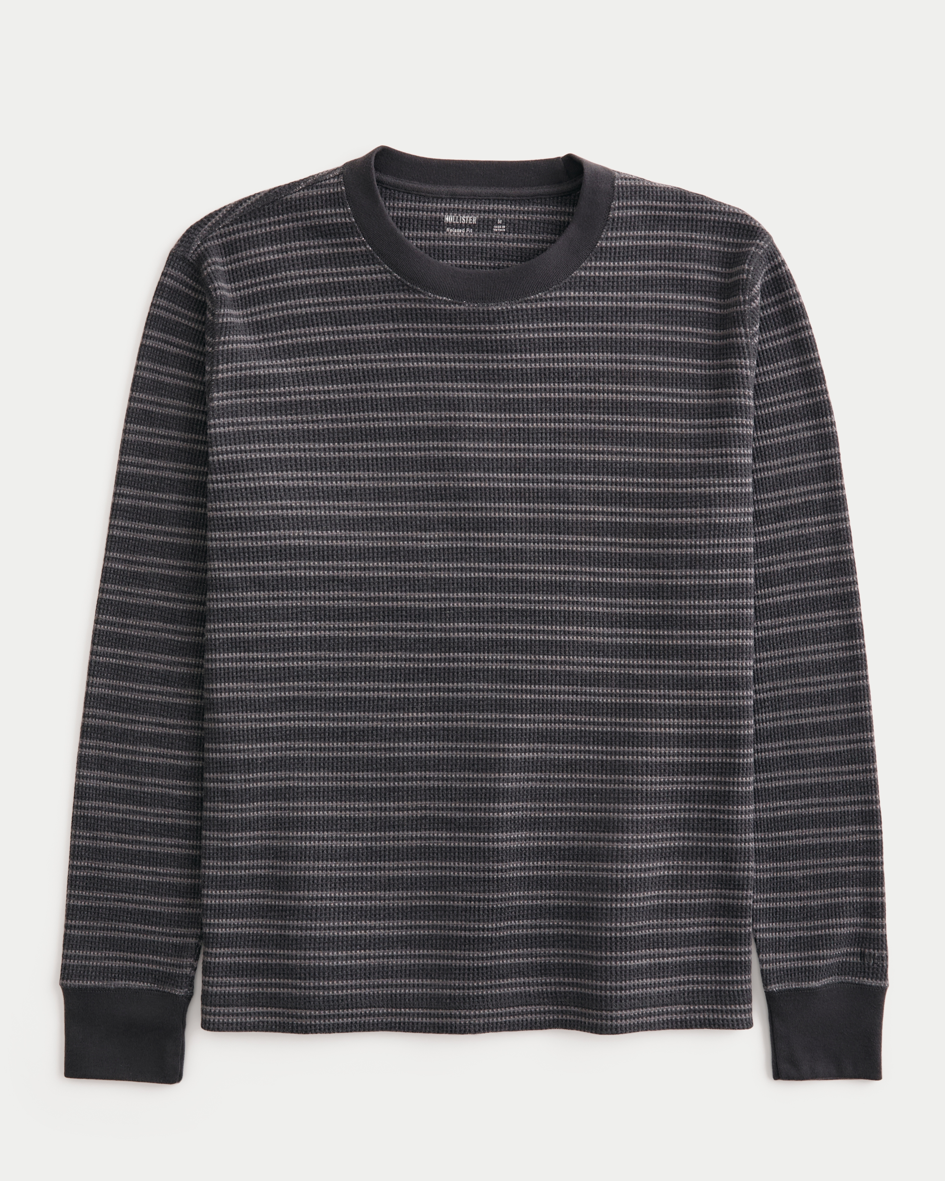 Relaxed Long-Sleeve Thermal Crew T-Shirt