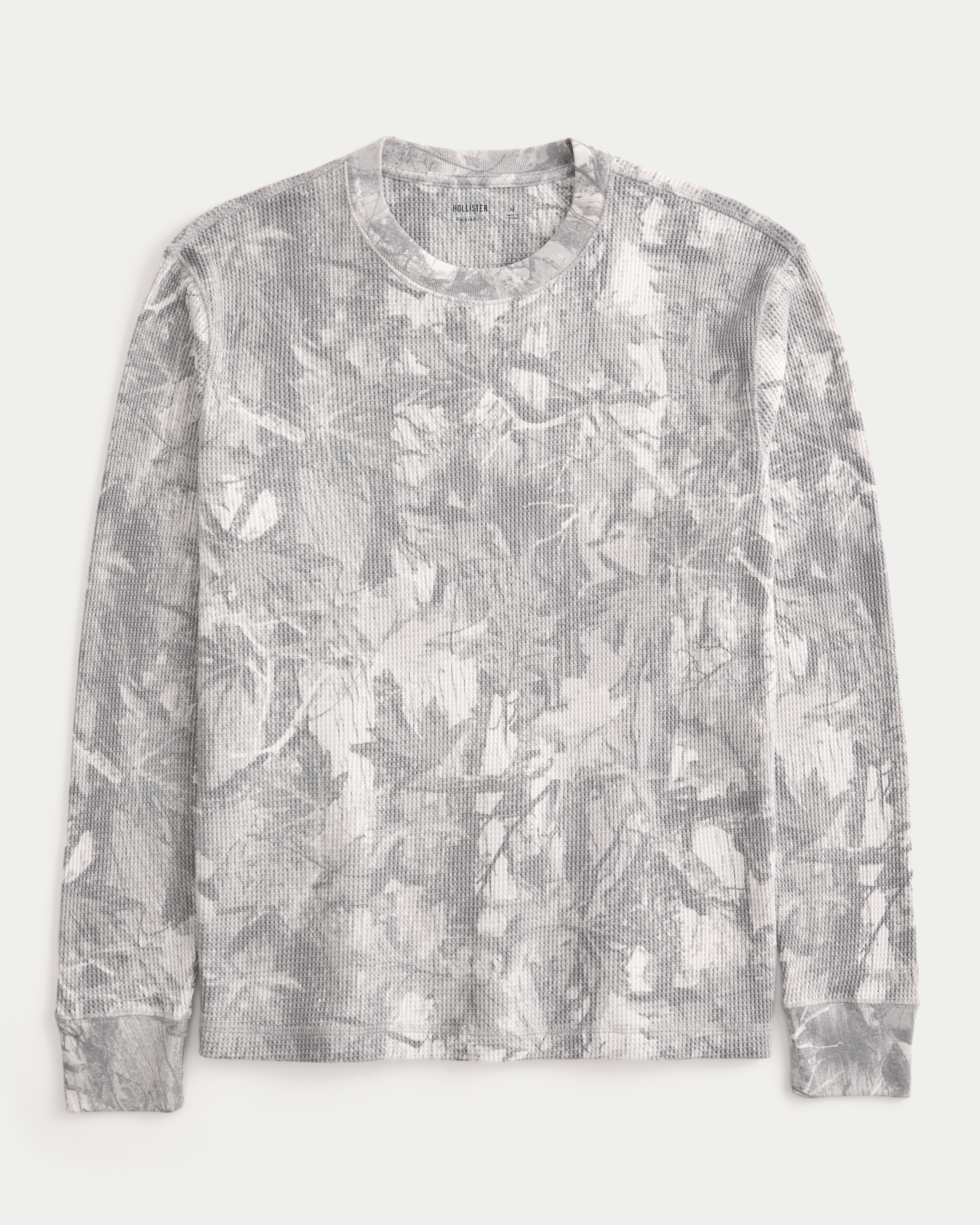 Relaxed Long-Sleeve Camo Thermal Crew Shirt
