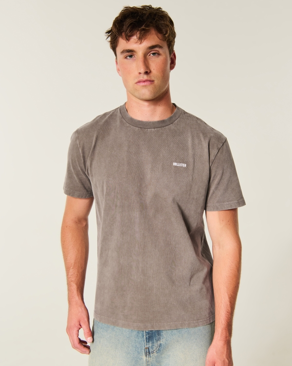 Relaxed Heavyweight Cotton Logo T-Shirt, Light Brown view 1