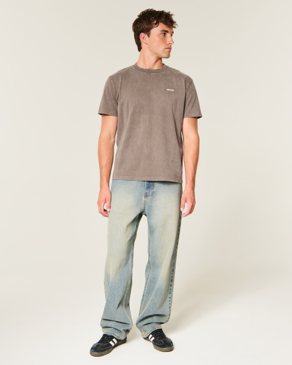 Relaxed Heavyweight Cotton Logo T-Shirt, Light Brown view 2