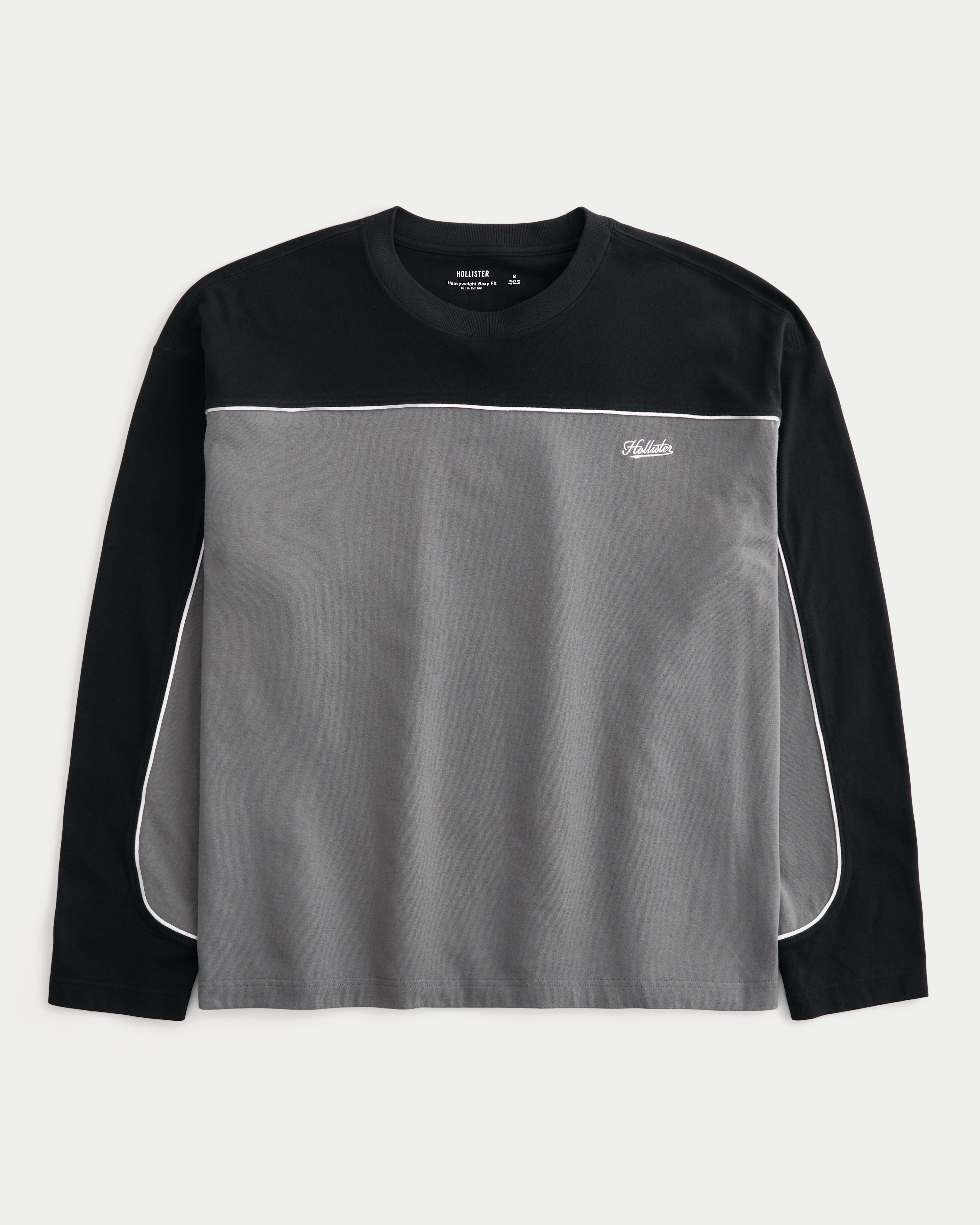 Boxy Heavyweight Piping Logo Crew T-Shirt
