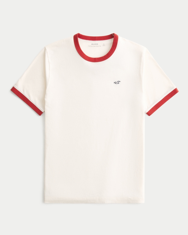 Must-Have Cotton Icon Ringer Tee, Cream view 1