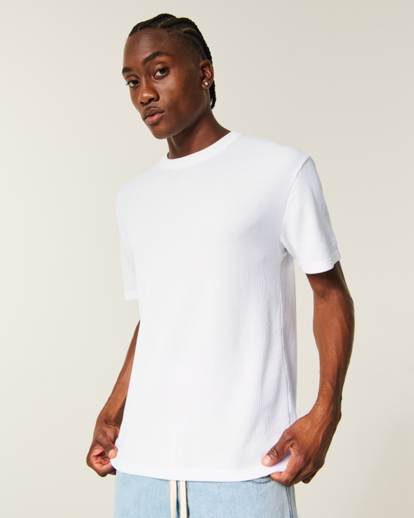 Relaxed Microthermal Crew T-Shirt, White view 1