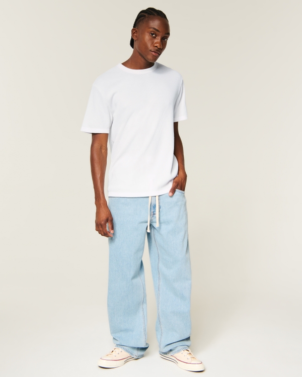 Relaxed Microthermal Crew T-Shirt, White view 2