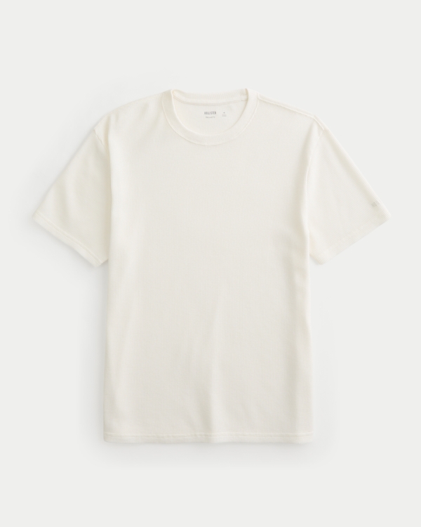 Relaxed Microthermal Crew T-Shirt, White view 1