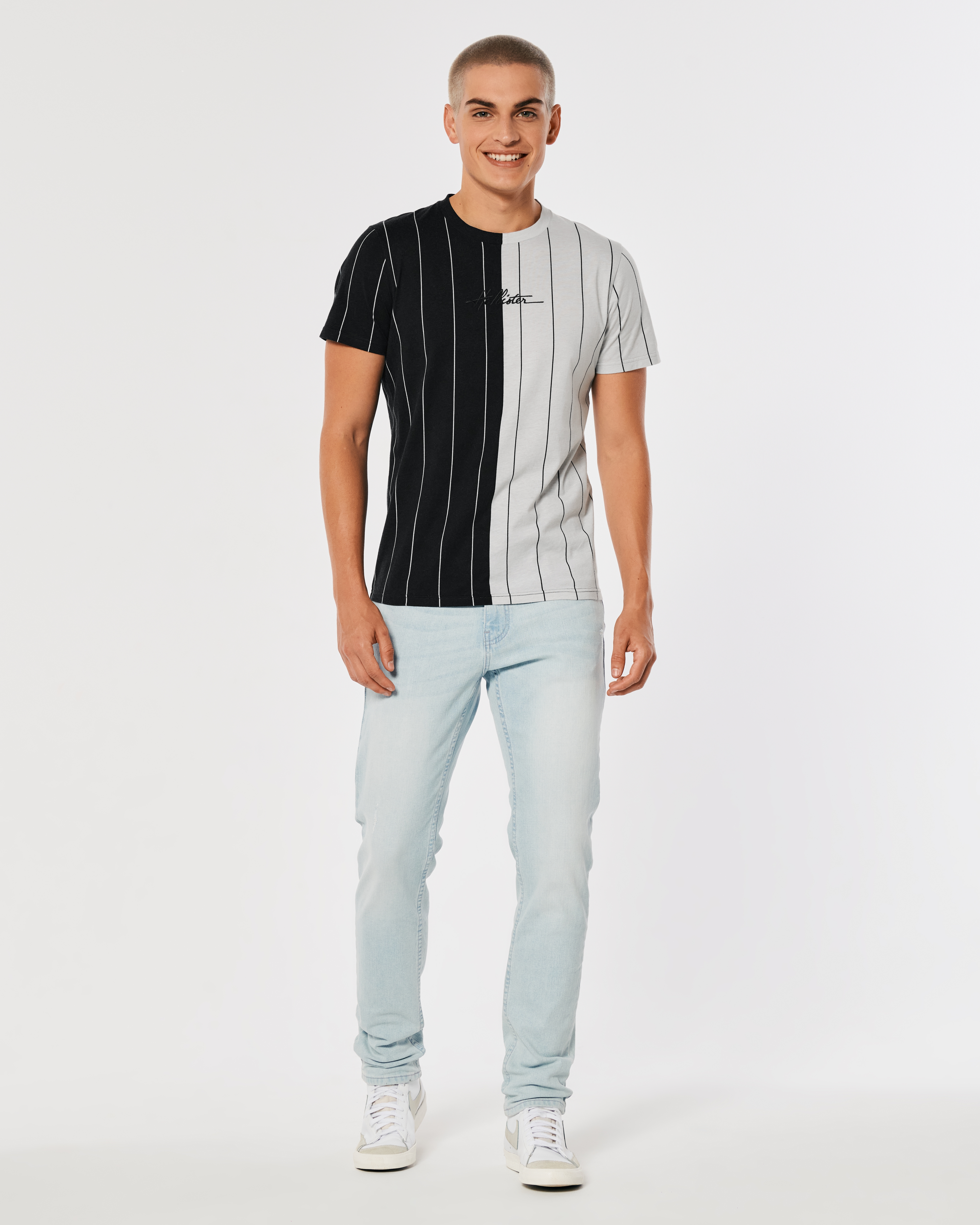 Hollister striped cheap t shirt