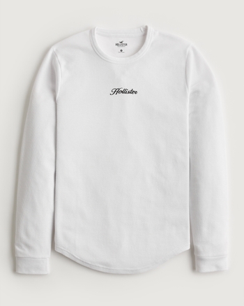 Men's LongSleeve Waffle Logo TShirt Men's Clearance