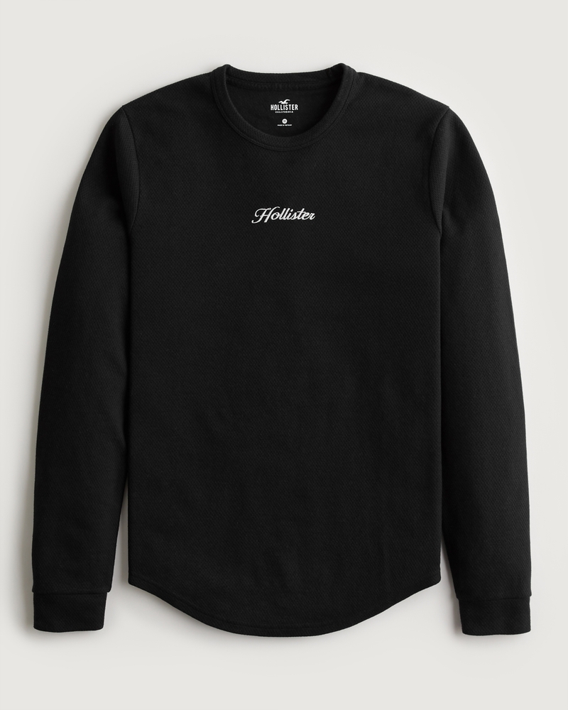 Men's LongSleeve Waffle Logo TShirt Men's Tops