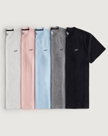 Hombres Paquete de 5 camisetas con logo de Icon Crew Hombres