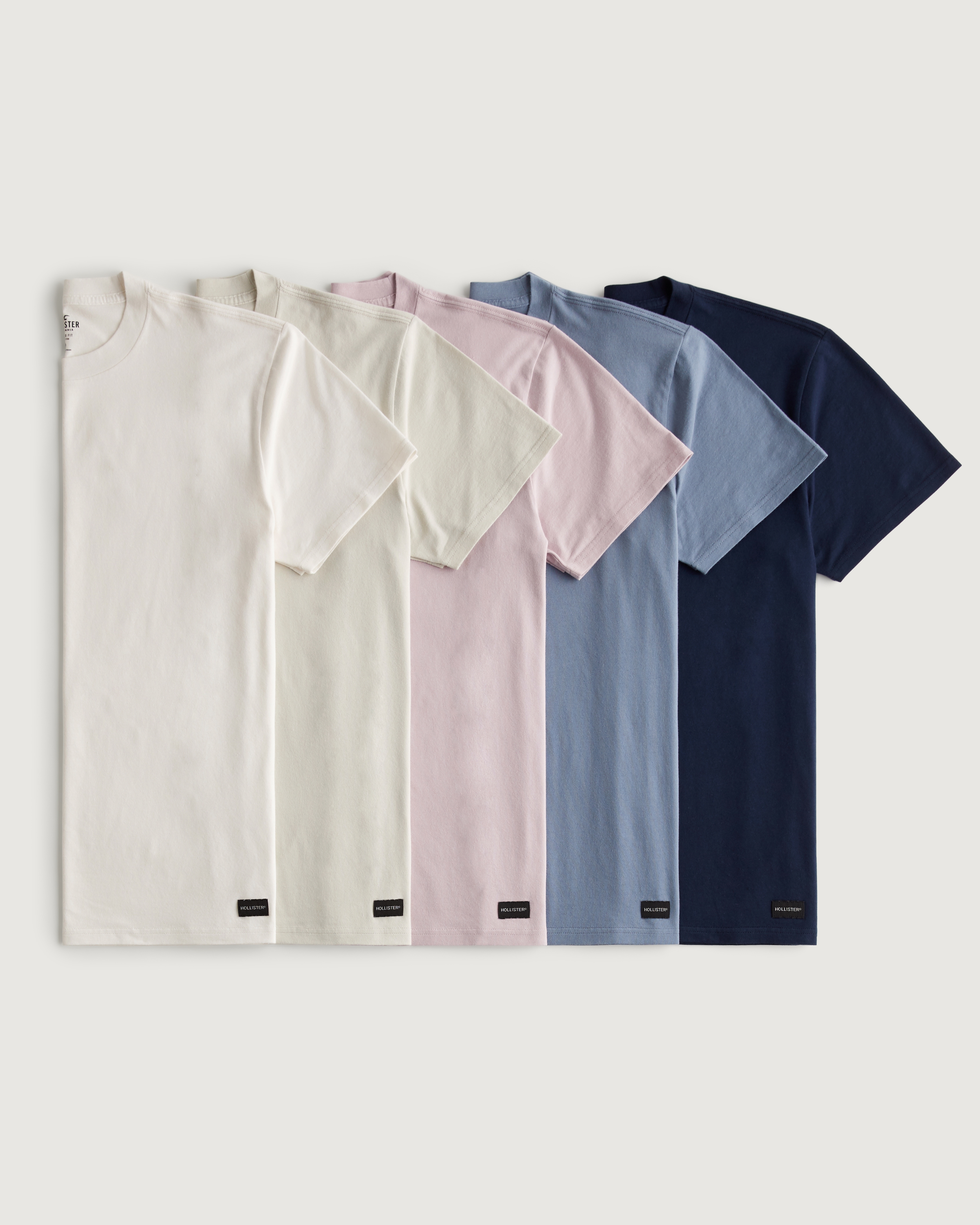 Hollister Relaxed Cotton Crew T Shirt 5 Pack Plaza Las Americas