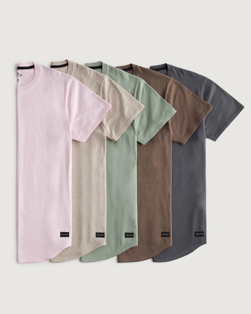 Men's Longline Cotton TShirt 5Pack Men's Tops