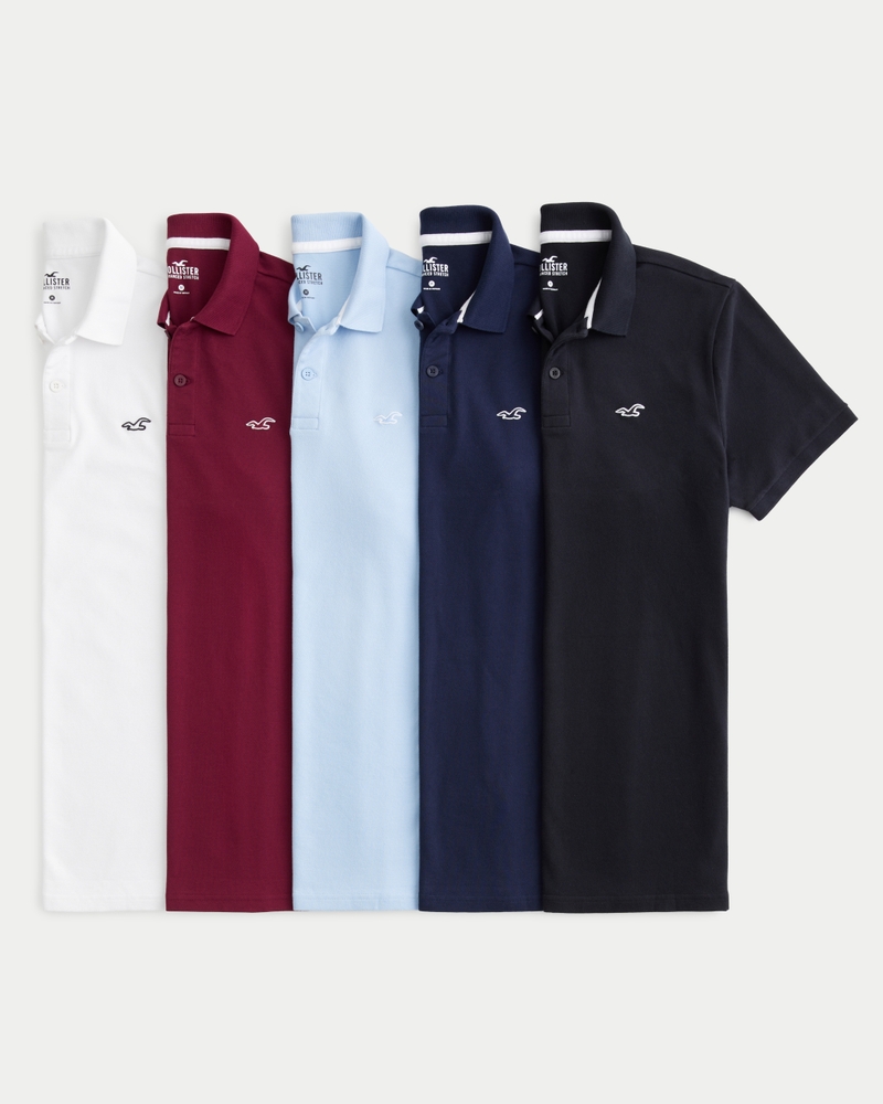 Heren Set van 5 polo s met logo Heren Sale HollisterCo