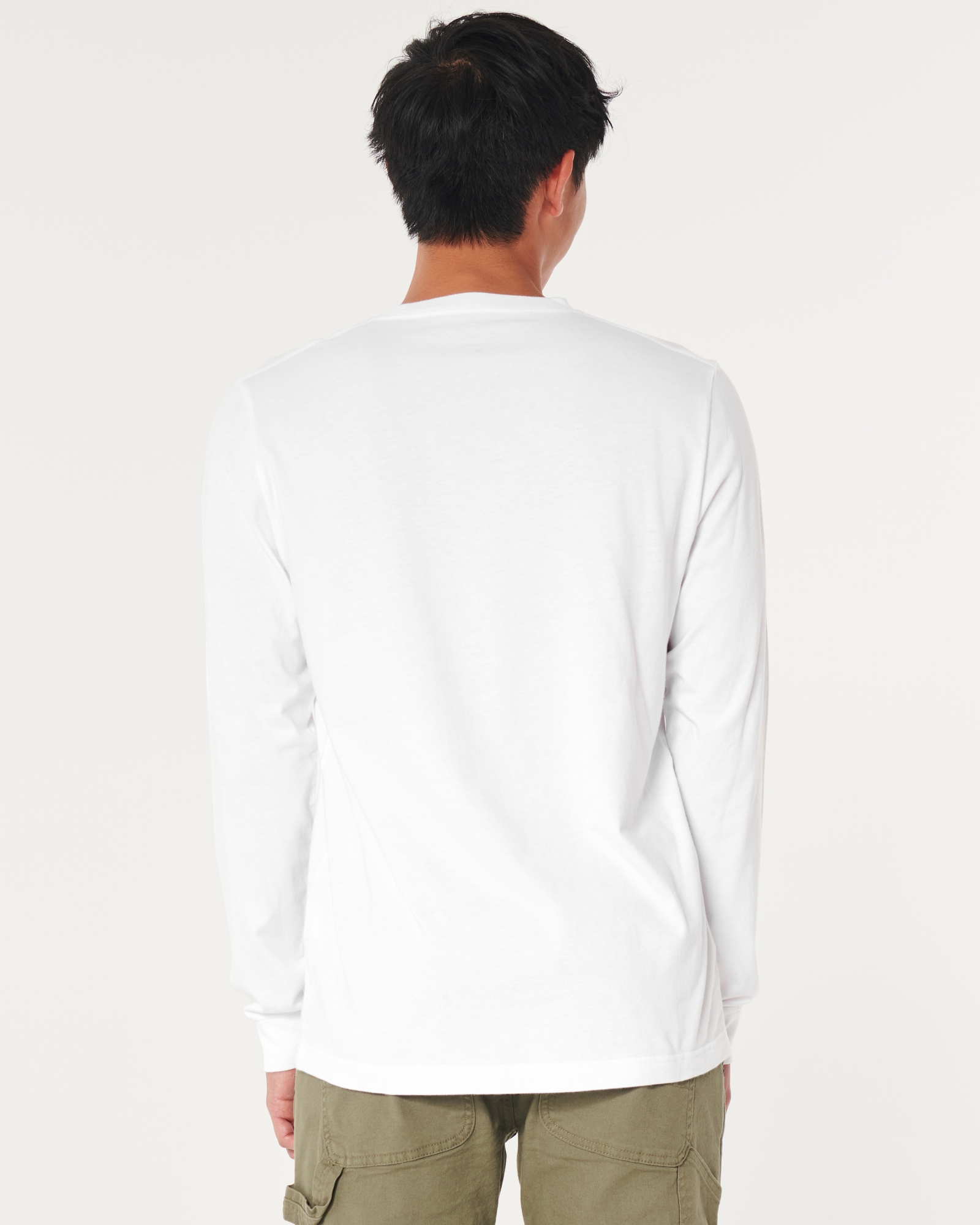 Hollister 3 pack icon logo long sleeve tops in white/gray/navy