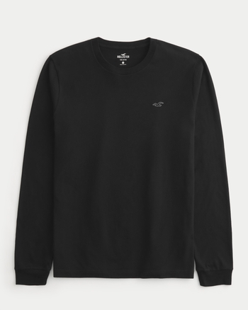 Hollister 3 pack icon logo long sleeve top in black/white/blue