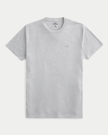 Hollister Must-Have Collection Men's Black Round Neck Long Sleeve T-Shirt, Comfortable Casual Wear