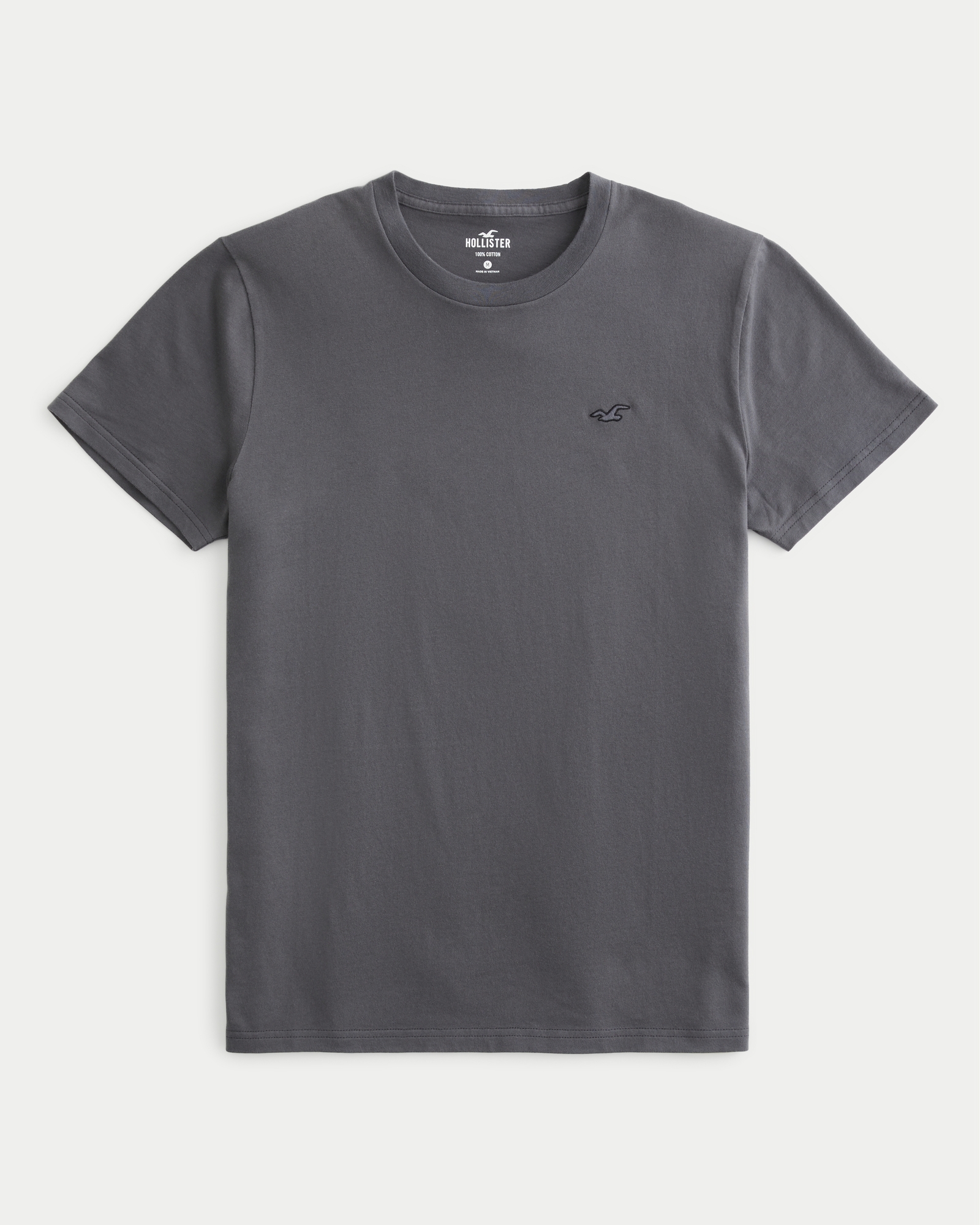 Hollister Henley T-Shirt Slim Fit Icon Logo in Gray