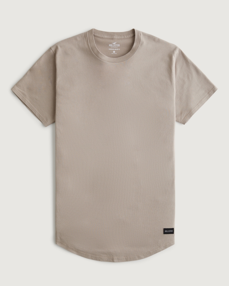 curved hem t shirt hollister