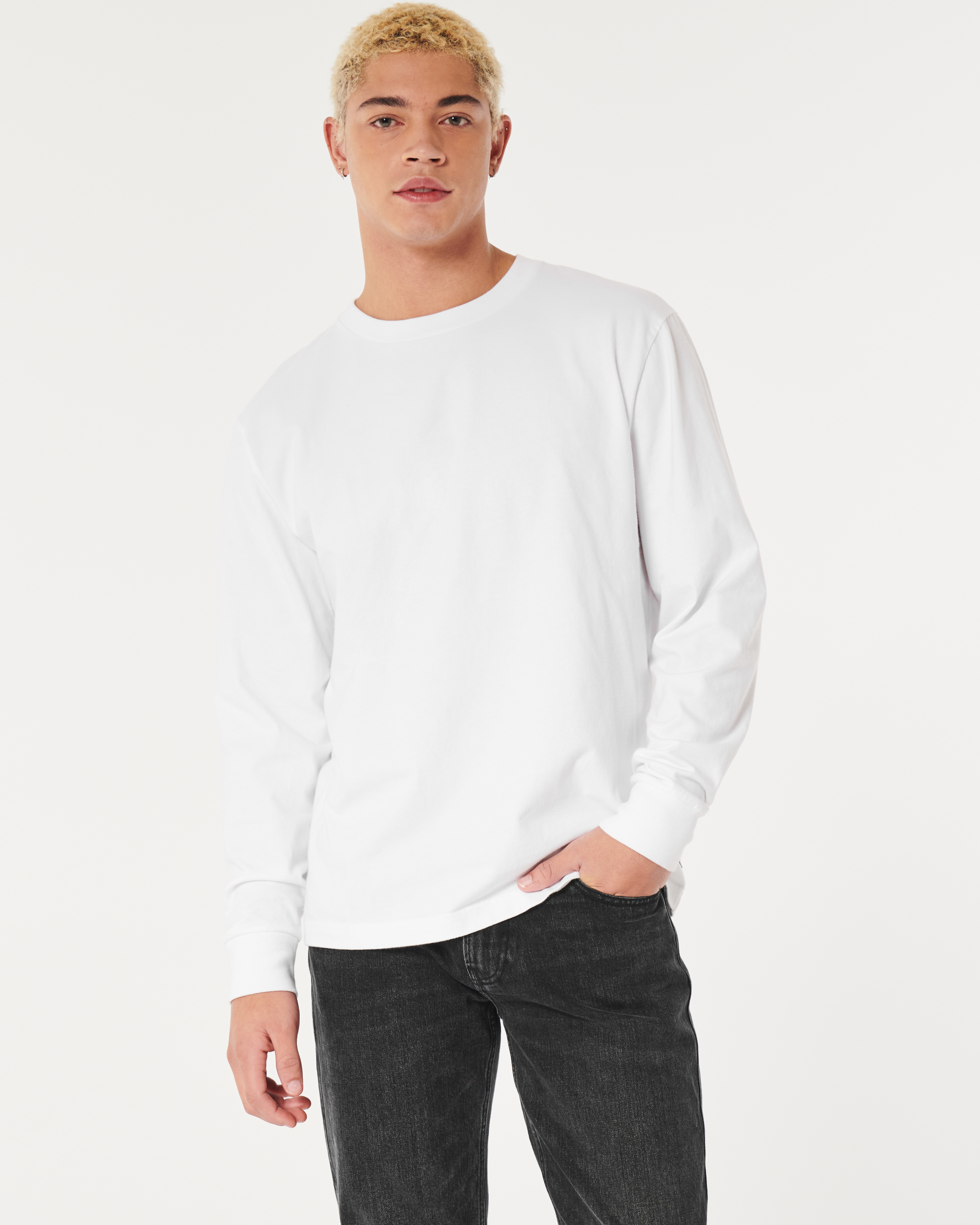 Relaxed Long-Sleeve Heavyweight Cotton Crew T-Shirt