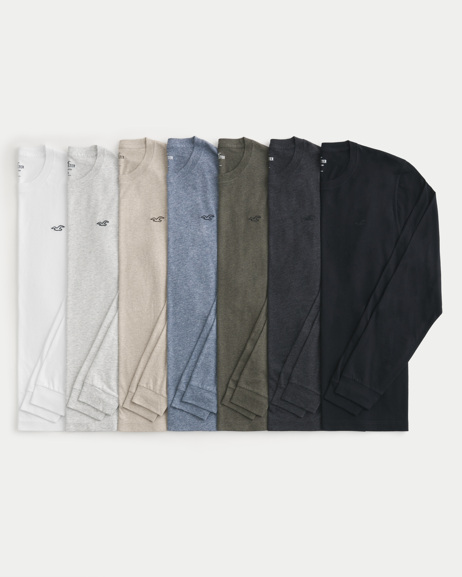 Men's Long-Sleeve Icon Crew T-Shirt 7-Pack, Men's Multipacks