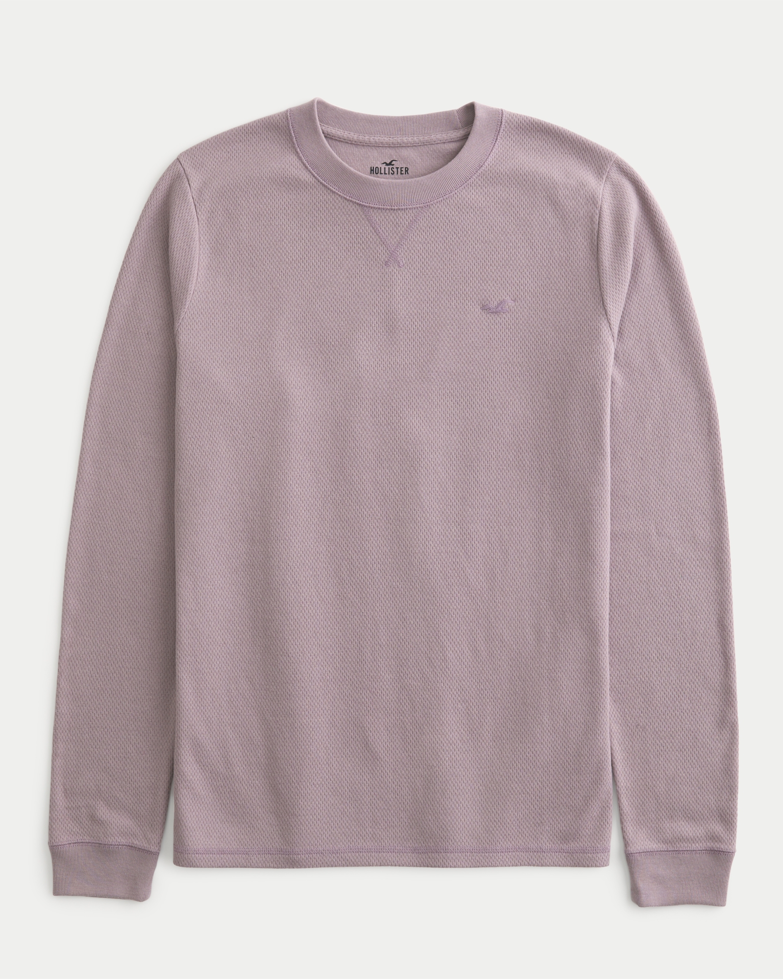 Hollister front logo long sleeve tee in pink