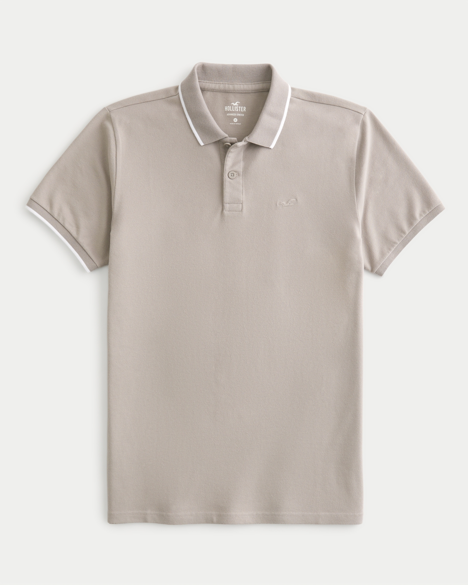 Hollister heritage icon logo heritage slim fit polo in white