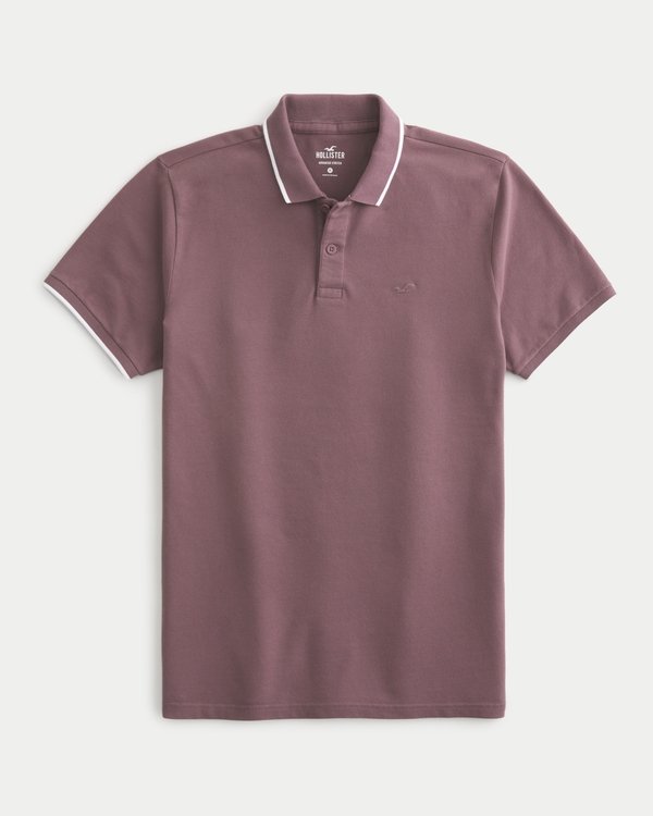 Tipped Icon Polo, Dark Mauve