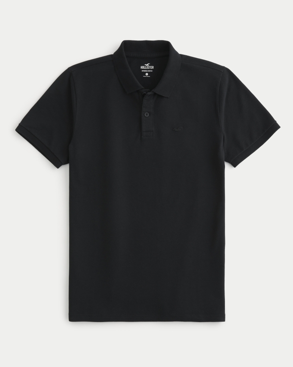 Hollister Polo Stretch Pique Icon Logo Slim Fit in White