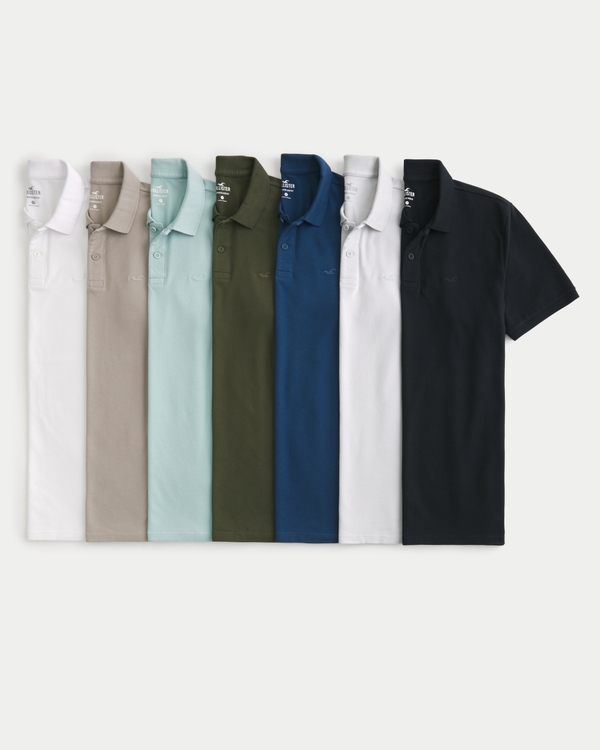 Hollister 5 pack plain and color block T-shirt in multi