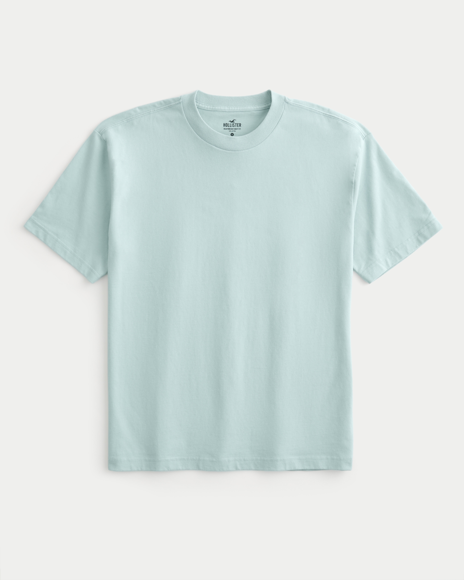 Hollister central logo oversized boxy fit t-shirt in turquoise blue