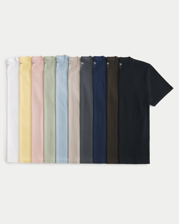 Hollister 5 pack plain and color block T-shirt in multi