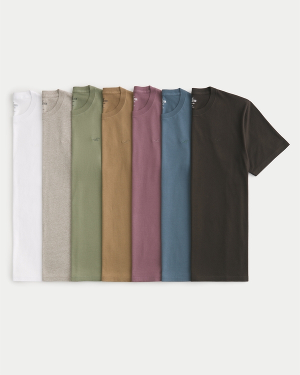 Hollister Men's Crew Neck Longline Fit (Longer-Length) 100% Cotton T-Shirt  HOM C_L, 1211-408, S: Buy Online at Best Price in UAE 