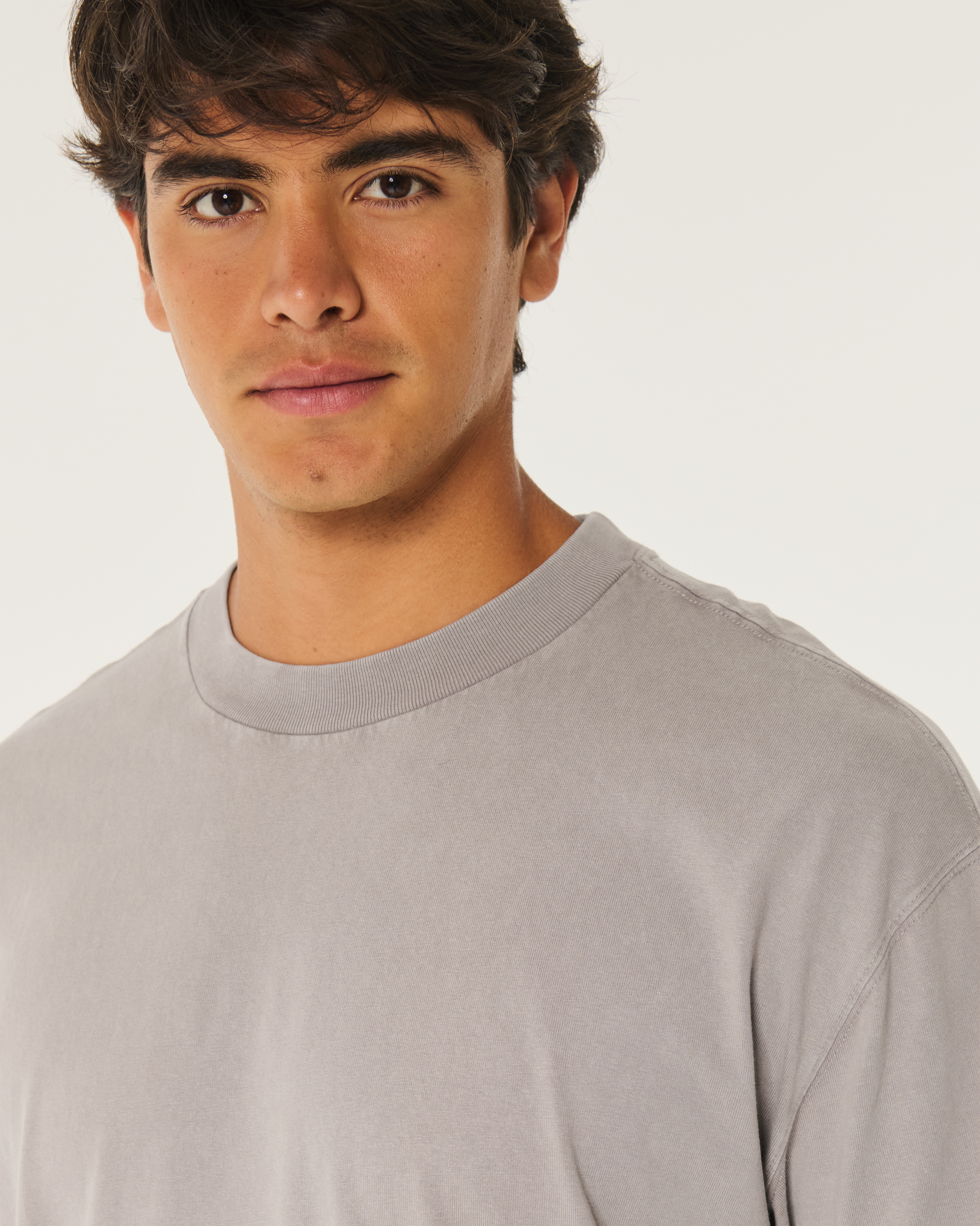 Boxy Crop Heavyweight Cotton Crew T-Shirt