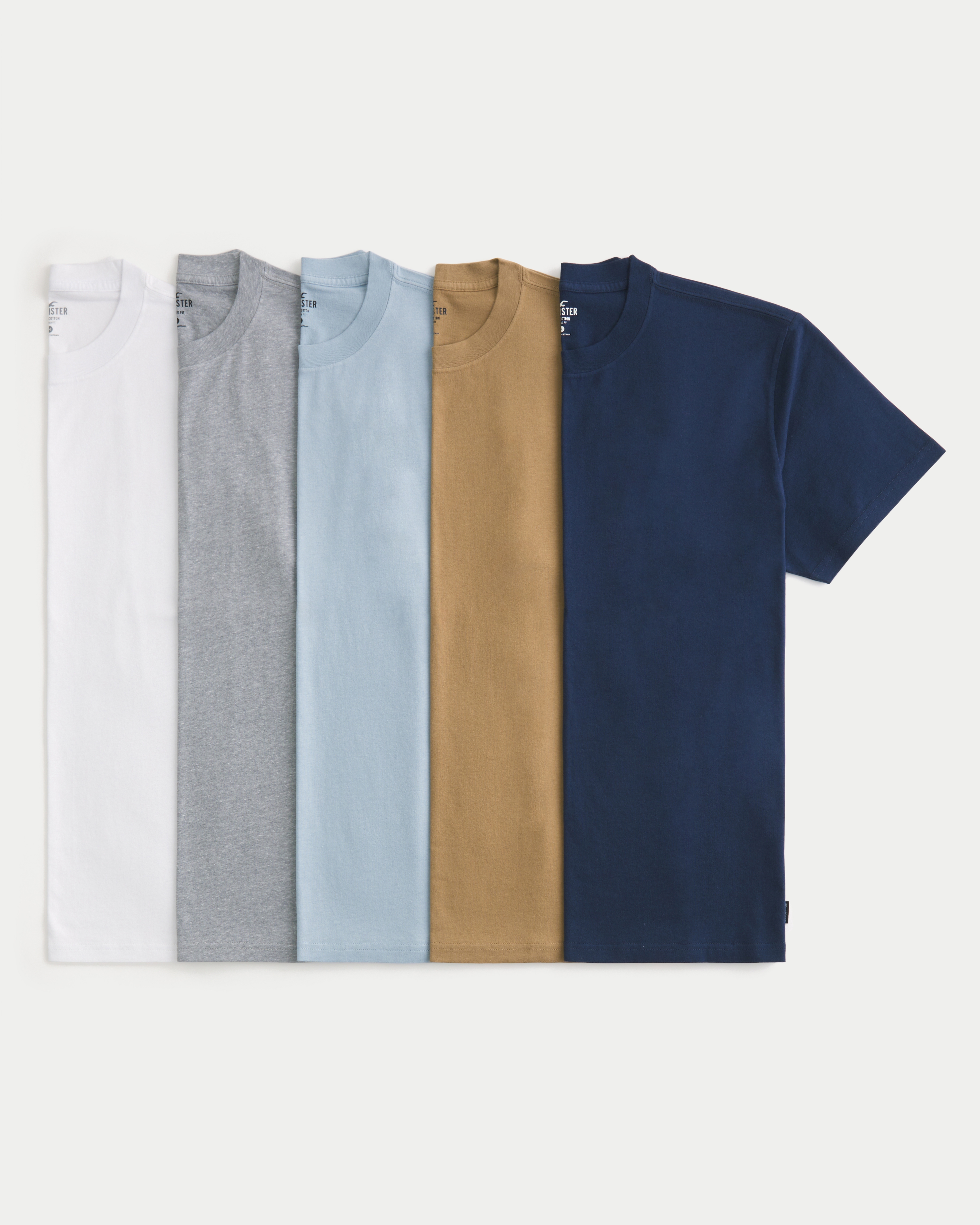 Men s Relaxed Crew T Shirt 5 Pack in Multi Size XS from Hollister