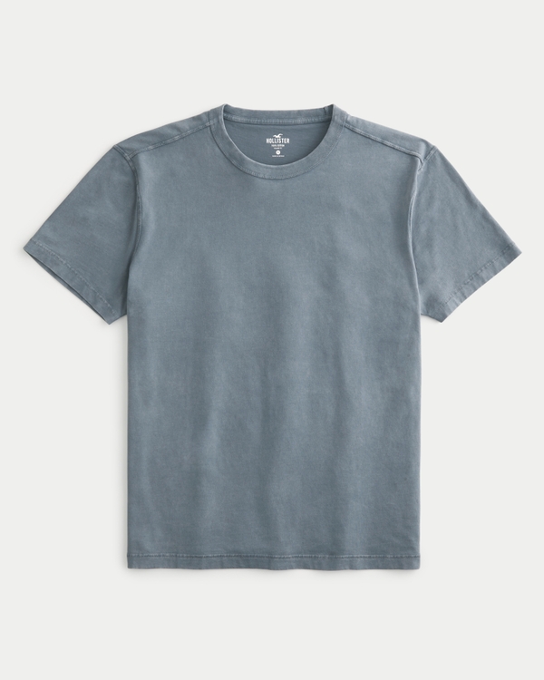 Relaxed Washed Cotton Crew T-Shirt, Washed Dark Slate