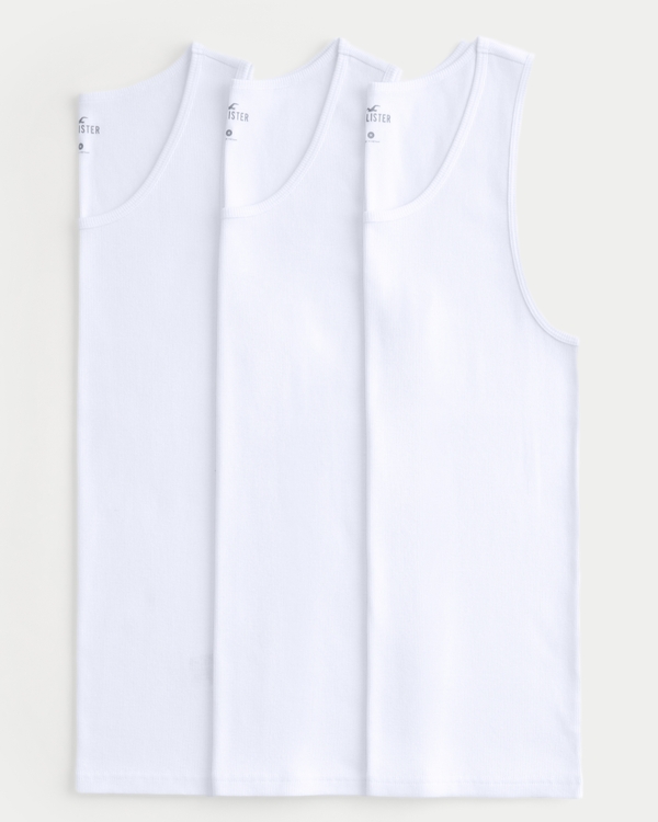 Ribbed Tank 3-Pack, White