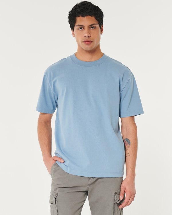 Hollister Men's Size Medium Blue Striped Waffle Knit Henley Shirt #1424