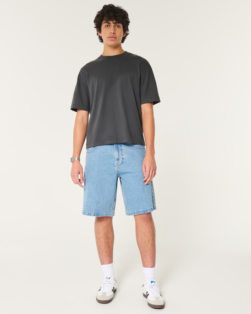 Boxy Crop Heavyweight Cotton Crew T-Shirt