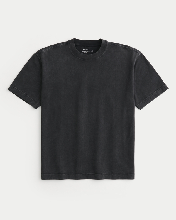 Heavyweight Boxy Crew T-Shirt, Washed Black