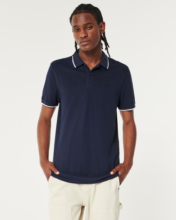 Hollister black polo shirt hotsell