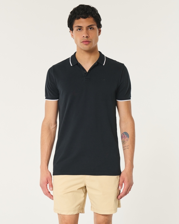 Tipped Icon Polo, Black