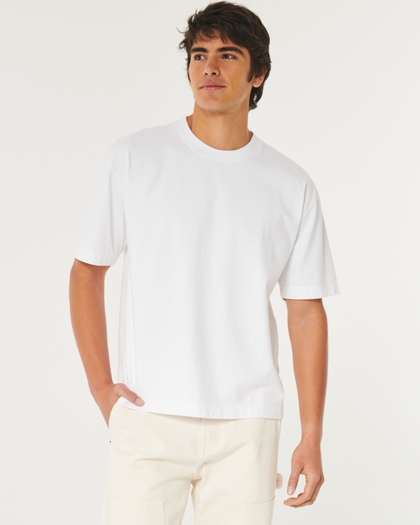 Heavyweight Boxy Crop Crew T-Shirt, White