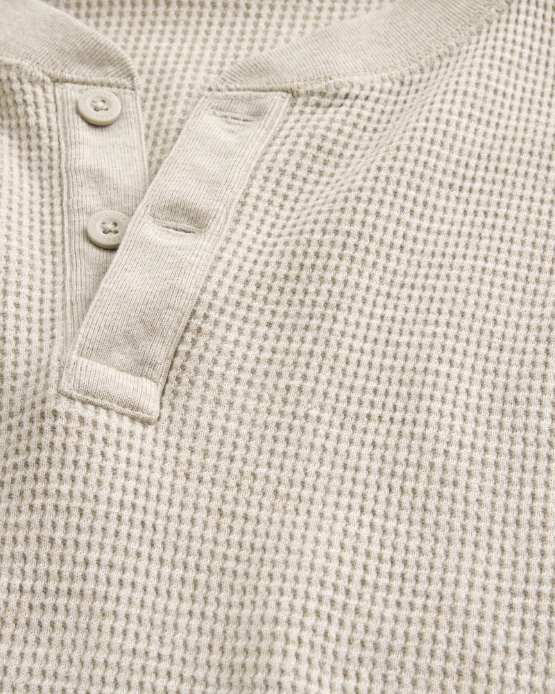 Long-Sleeve Waffle Henley
