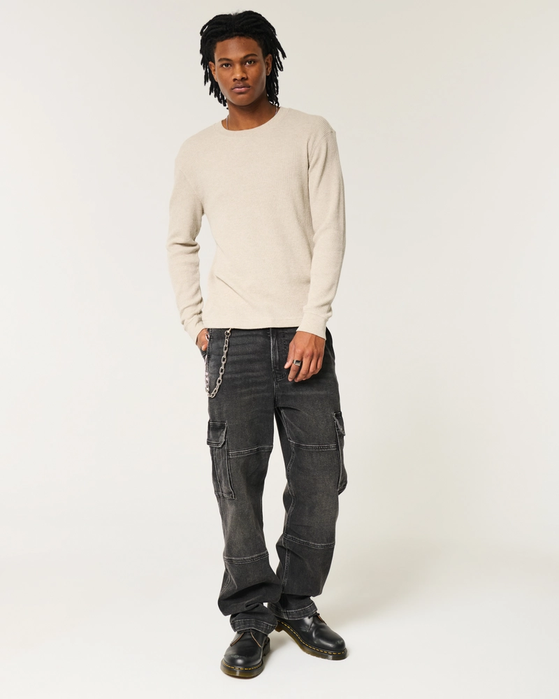 Long-Sleeve Waffle Crew T-Shirt
