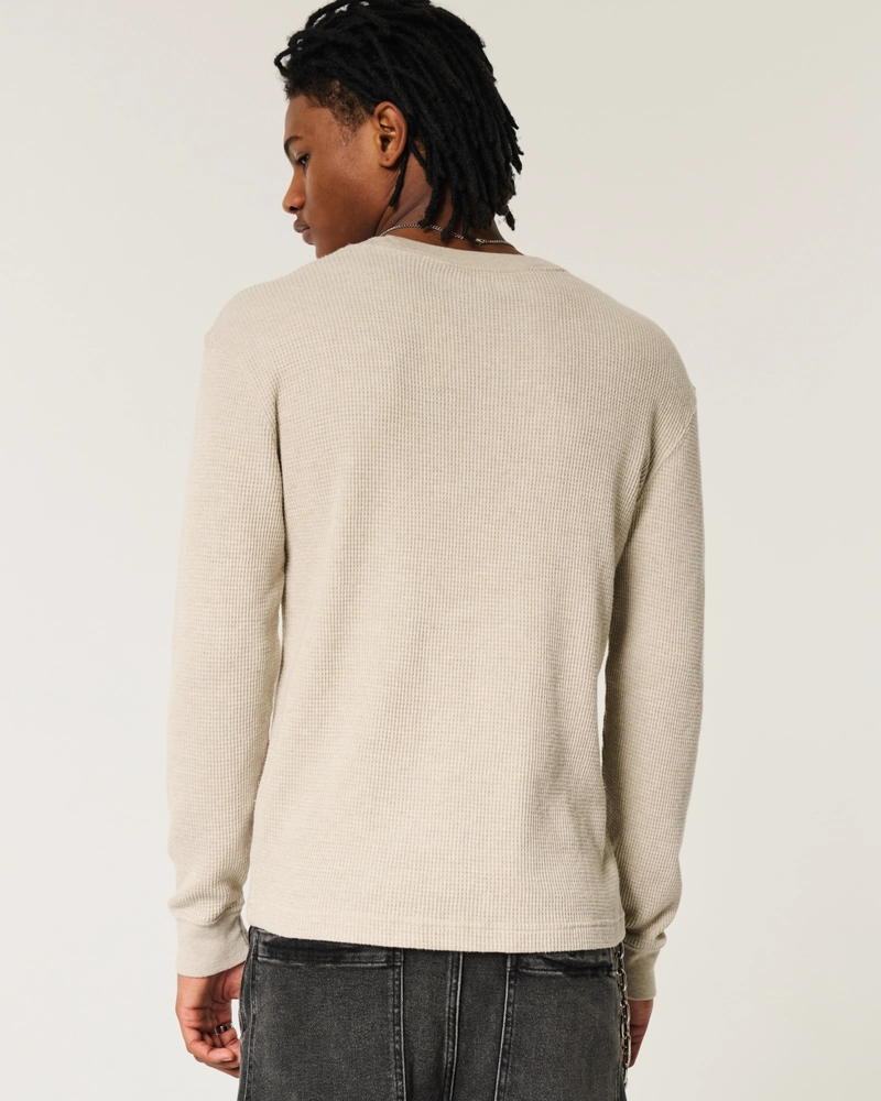 Long-Sleeve Waffle Crew T-Shirt