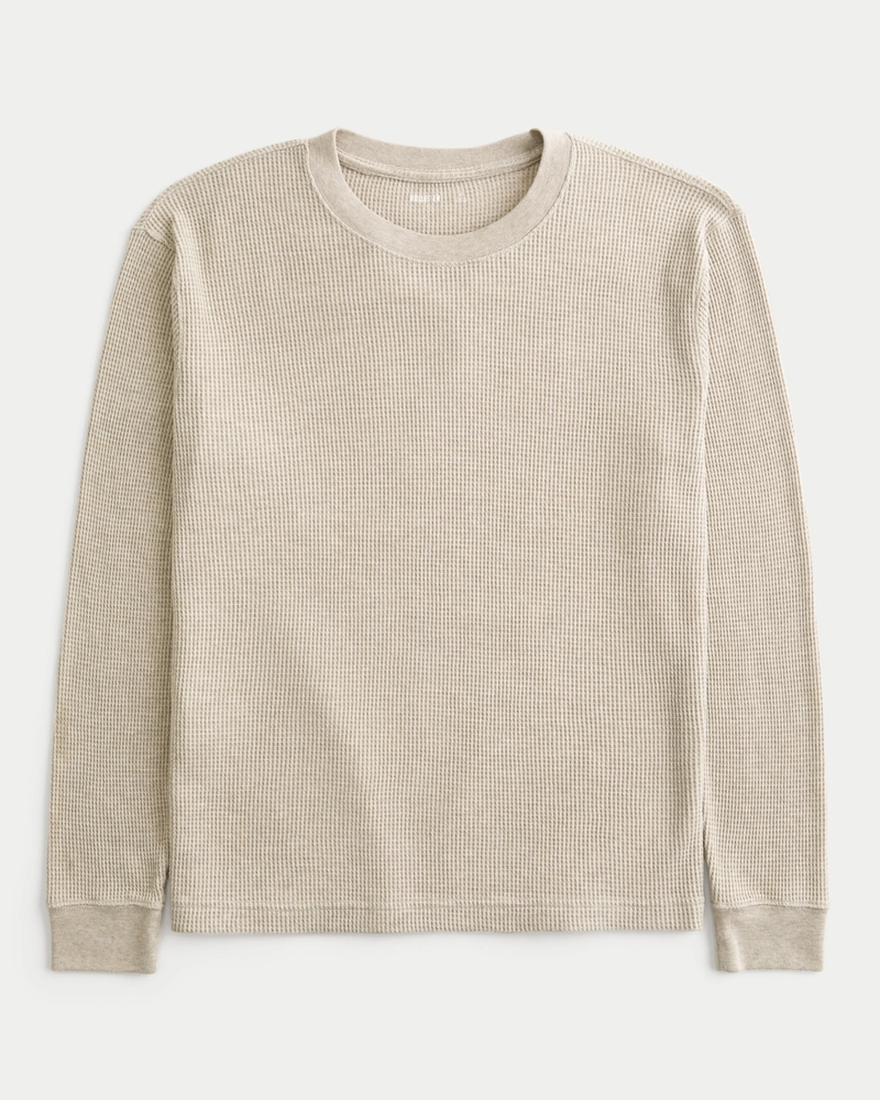 Long-Sleeve Waffle Crew T-Shirt