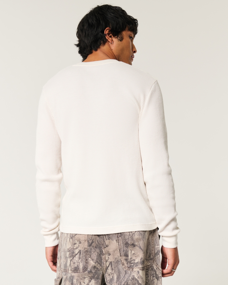 Shrunken Long-Sleeve Waffle Crew T-Shirt