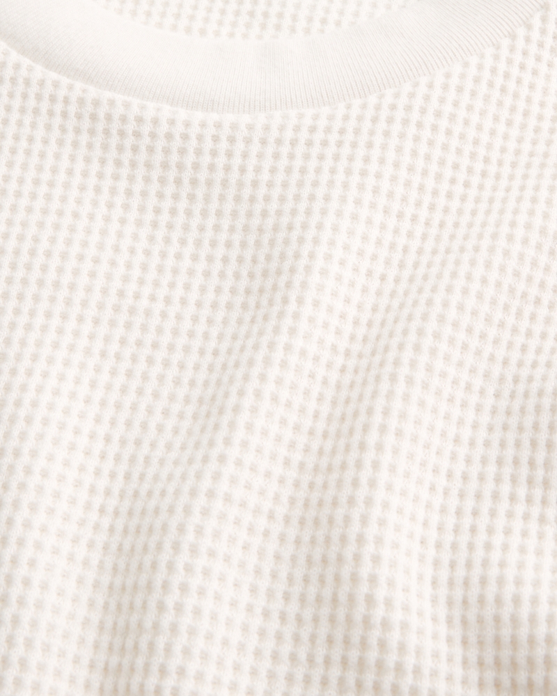 Shrunken Long-Sleeve Waffle Crew T-Shirt